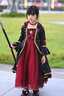 小咔衣浓万圣节儿童服装女童公主裙女巫小女孩演出服舞会礼服cosplay角色 酒红色长款（星星帽子+披风） 130 实拍图