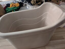 万派特大号加厚成人洗澡桶大人沐浴桶家用浴盆儿童泡澡桶全身可坐洗盆 浅灰色 成人B款无盖（身高1.7米内）无把手 实拍图