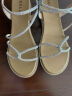 百丽缠绕条带凉鞋女夏商场同款坡跟休闲凉鞋Z4N1DBL3 银色 38 晒单实拍图