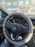 润群毛绒汽车方向盘套男女冬季新款保暖防滑通用型时尚毛绒把套 简约款灰色 单个方向盘套 实拍图