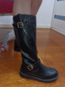 百思图冬新款扣带加绒厚底骑士靴小个子高筒靴女长靴W0819DG4 黑色 37 实拍图