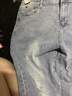 楠子汉夏季新款破洞牛仔裤男薄款弹力修身小脚宽松春秋季休闲长裤子 浅蓝色 36 实拍图