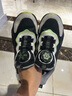 安踏儿童运动鞋男女童跑步鞋秋冬季网革旋钮扣犟弹科技学生赤焰跑鞋 【男革面】黑/白/绿5523N-1 33 脚长约20.5cm 实拍图