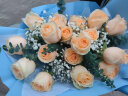 艾斯维娜520情人节鲜花速递满天星玫瑰花束送女友生日礼物全国同城配送 19朵香槟玫瑰花束 实拍图