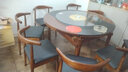 玉杰居火烧石餐桌椅套装电磁炉实木可伸缩折叠圆桌现代简约大小户型桌子 胡桃色-火烧石(带电磁炉） 1.35米餐桌+8椅 实拍图
