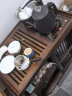 淘慕新中式移动茶桌家用小茶台客厅实木茶车阳台茶几烧水壶一体茶水柜 胡桃色64长茶字板+黑色防烫电器 实拍图