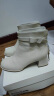 百丽气质通勤时装靴女商场同款羊皮粗跟短靴加绒A1X1DDD3 米白-单里 36 实拍图
