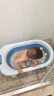 乐由皮皮婴儿洗澡盆可坐躺家用新生儿可折叠浴盆宝宝泡澡盆 盆+礼包 蓝 实拍图