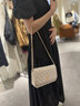 梦特娇（MONTAGUT）2025新款牛皮包包女包时尚小香风单肩包菱格斜挎包手提腋下包礼物 R7512024013米白小号假一赔四（联系客服送礼盒装） 实拍图