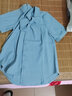 欧贝汐短袖雪纺衬衫女夏季上衣2025年新款蝴蝶结气质职业OL时尚洋气衬衣 蓝色 M 实拍图