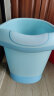 日康（rikang）浴桶 婴儿洗澡盆 儿童洗澡桶新生儿游泳桶赠浴凳 蓝色 X1002-1 实拍图