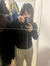沂懿长袖t恤女黑色修身上衣秋季新款白色蕾丝打底衫辣妹一字肩可外穿 白标v领黑色上衣 不含内搭 L 【建议100-110斤】 实拍图