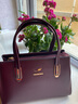 北狐正品包包女真皮2024新款中年大气手提包女士妈妈包牛皮大容量 612酒红色 (真皮授权) 实拍图