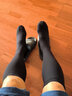 中三院静脉曲张弹力袜医用治疗型压力袜术后护小腿中老年血栓春夏男女 医用一级治疗型（中筒包趾） 黑色XL码 参考体重125-150斤 实拍图