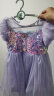 迪士尼（DISNEY）童装女童短袖连衣裙披风网纱公主礼服蓬裙子24夏DB421RE06紫110 晒单实拍图