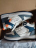 回力官方高帮男鞋秋冬季保暖皮面滑板鞋男缓震运动鞋男休闲鞋子男空军 白蓝【潮流出行 推荐色】 43 实拍图