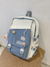 爱情海双肩包书包背包大容量初中高中生大学生电脑包15吋高颜值防泼水 【蓝色】休闲轻便时尚通勤高级感 百搭小众可爱潮流ins风布包 实拍图