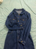 百图betu女装春秋季衬衫连衣裙时髦收腰裙子直筒牛仔连衣裙女2309T89 牛仔色 S 实拍图