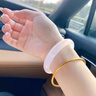 墨石斋 玉手镯天然少女款玛瑙玉髓手镯紫罗兰色A货冰种细条原色冰真品圆条白色细款送女生女友老婆 内径54-55【适合80-95斤】 实拍图