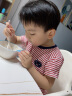 专一（Zhuanyi）夏季儿童纯棉短袖T恤卡通上衣宝宝婴儿衣服 短T-红条纹 110cm 实拍图
