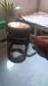 玻璃水杯商务杯大容量男女生带盖泡茶饮水礼品杯家用把手杯 黑色 500ml 1只 实拍图