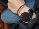 丹尼尔惠灵顿（DanielWellington） DW手表男 魅黑时尚男士手表简约石英欧美腕表 圣诞礼物送女友 DW00100127+金色大号手镯 实拍图