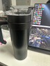 cica巨无冰霸杯保温杯大容量男女士不锈钢保冷保冰杯车载吸管水杯壶子 黑色（吸管+直饮+手柄） 1200ml 实拍图