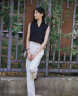 皮尔卡丹牌韩系无袖真丝衬衫女夏季装薄款衬衣V领桑蚕丝独特气质上衣针织 黑色 XL 晒单实拍图