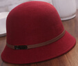 JIASHENGXI帽子女秋冬韩版羊毛呢盆帽休闲百搭渔夫帽英伦复古皮带圆顶小礼帽 酒红色 M(56-58cm) 实拍图