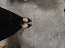 达芙妮高跟鞋女绒面细跟一脚蹬职业气质尖头单鞋 绒黑（5cm跟高） 36 晒单实拍图
