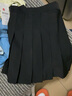 乔能半身裙女秋冬新款2023百褶裙毛呢短裙格子高腰a字裙西装料裙子女 春夏款-黑色（西装料-拉链款） M 实拍图