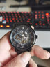 欧绮娜（MG.ORKINA MG）新款手表男时尚腕表 镂空全自动机械表 男士手表防水夜光男表 黑壳黑面钢网带 实拍图