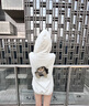 迪伽达灰色设计感猫咪加绒卫衣男秋冬潮流卫衣女情侣卫衣连帽卫衣男外套 HDFS-6208白灰色【加绒】 XL【建议120-135斤】 实拍图