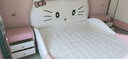 云朵家具 儿童床公主床实木真皮床少女孩粉色梦幻可爱卡通Kitty猫咪单人床网红软床卧室储物围栏护栏床 单床+乳胶椰棕床垫+2个床头柜 1.5*1.9米 实拍图
