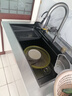 JOMOW九牧王洗菜盆5MM厚瀑布飞雨厨房水槽大单槽304不锈钢洗菜池 80*45cm纳米黑(飞雨瀑布) 抽拉飞雨套餐+台控下水+洗杯器+净水龙头 实拍图