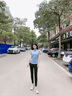 朵梵蓮健身服女跑步运动套装女春夏季瑜伽服女套装长袖晨跑速干衣大码 紫短袖+紫长裤 S 100斤以内 实拍图
