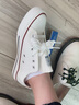 回力帆布鞋女2025秋冬新款情侣款男女鞋系带平底鞋学生休闲鞋布鞋子女 白色（低帮） 39 实拍图