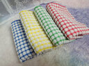 华纱100%纯棉格子方巾厨房毛巾抹布茶巾去污洗碗布柔软吸水不掉毛速干 38x69cm混色 4条 实拍图