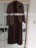 首尚格释（SUSONGETH）时尚咖色小香风毛呢套装女2024新款洋气气质西装外套连衣裙两件套 咖色 XL 实拍图