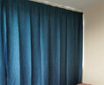 伊帘坊窗帘成品加密加厚仿亚麻棉麻纯色卧室客厅定制遮光窗帘布窗纱拼接窗帘 深蓝色 2.5米宽*2.7米高挂钩式可改高度 实拍图
