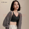 ubras无尺码深v浪花领胸性感隐形内衣女聚拢胸无钢圈 黑色-背心款  纤细版(80-100斤)A-B杯 实拍图