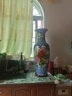 垚罄 陶瓷粉彩落地大花瓶客厅工艺品摆件花艺 1米大花瓶酒店企业 春风得意 蓝款  90cm单根 配底座 实拍图