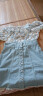 黛美琪牛仔连衣裙女2024夏季新款韩版雪纺短袖收腰背带裙小个子套装裙 花色套装 L 实拍图