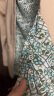 玖姿·安娜蔻优雅印花几何花卉压褶薄款V领纱罗上衣女2024春季新款 花纹绿 M 晒单实拍图