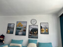 【销量过万】好久不见 现代简约北欧风格客厅装饰画沙发背景墙创意玄关装饰画组合挂画大气轻奢壁画 石来运转(含挂钟) 中组合(建议2.5-3米墙面)质感黑PS框 实拍图