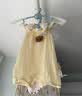 标点熊超萌新生婴儿连体衣服男女宝宝哈衣爬服薄款吊带裤背带裤套装夏季 吊带熊黄带帽 66码 建议身高52-66 实拍图