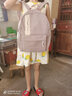 唐誉（Tangyu）简约ins书包女初中学生小学生百搭学院风背包高颜值大学生双肩包 黄色（配棒球挂件） 实拍图
