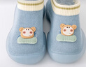 格子熊（GEZIXIONG）宝宝学步鞋春秋季儿童室内地板鞋冬厚防滑软底夏透气婴儿地板袜鞋 蓝灰小猴一双 14.5 cm鞋内长（参考年龄2岁左右) 实拍图