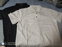 袋鼠 桑蚕丝短袖t恤男纯色翻领polo薄款冰 丝体恤衫中青年男装爸爸装 黑色 165/M(建议100-120斤) 实拍图