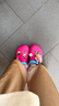 斯凯奇（Skechers）怪兽泡泡鞋|女鞋洞洞鞋凉鞋增高厚底踩屎感耐磨沙滩拖鞋111581 粉红色/多彩色/PKMT 37 实拍图